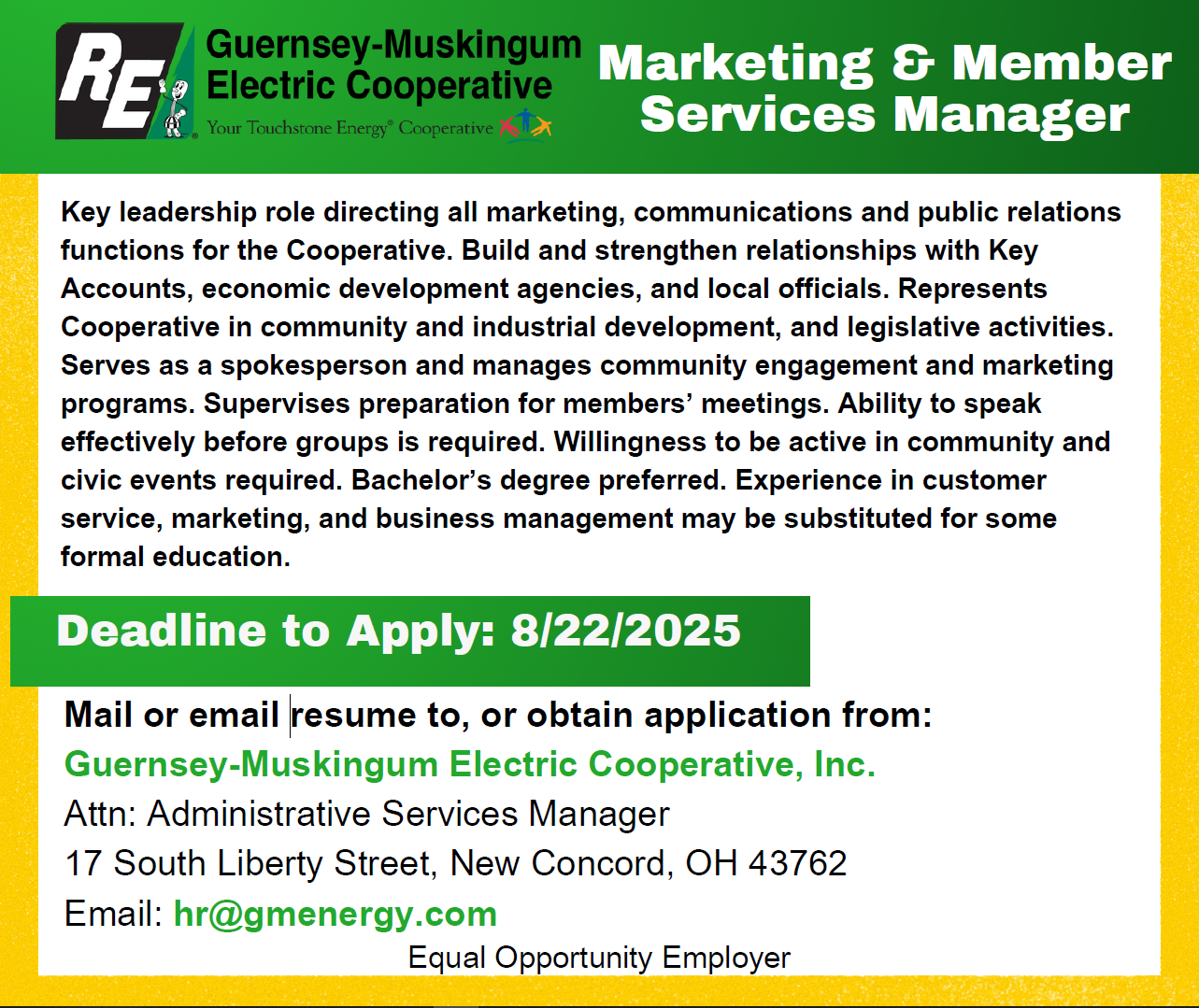 Marketing & Member Services Manager